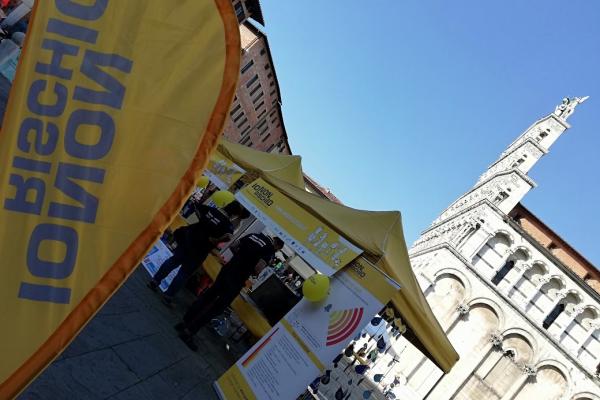 Immagine della Piazza INR 2018 allestita in Piazza S.Michele a Lucca